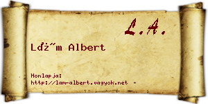 Lám Albert névjegykártya